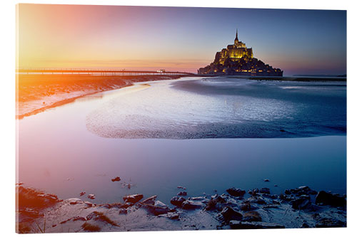 Acrylglasbild Mont Saint Michel in Normandie