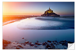 Selvklebende plakat Mont Saint Michel in Normandy