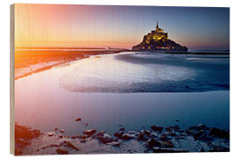 Wood print Mont Saint Michel in Normandy