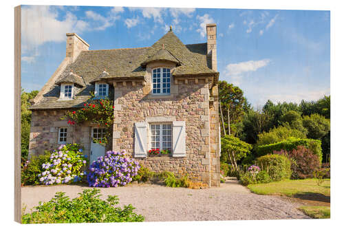 Wood print Country house in the summer