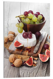 Gallery print Camembert cheese with figs, nuts and grapes