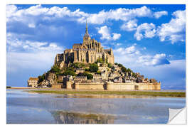 Selvklebende plakat Mont-Saint-Michel, Frankrike