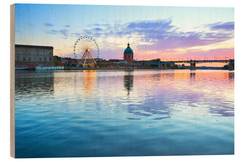 Quadro de madeira Toulouse at dusk