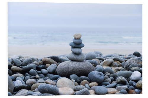 Foam board print beautiful stone at the beach