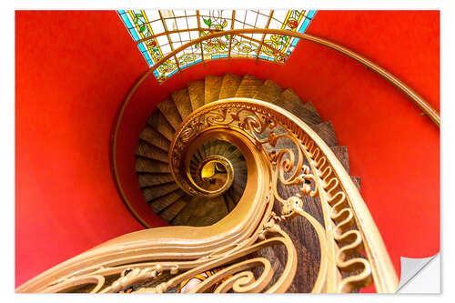 Selvklæbende plakat Spiral staircase in Brittany