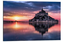Magnettafel Le Mont-Saint-Michel bei Sonnenuntergang