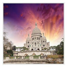 Poster Sacred Heart Cathedral in Montmartre
