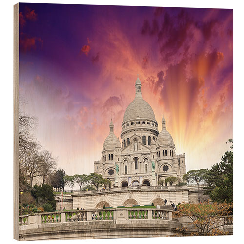 Quadro de madeira Sacred Heart Cathedral in Montmartre