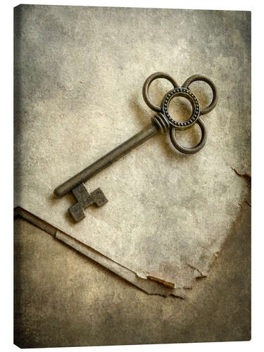 Canvas print Still life with old ornamented key