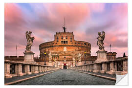 Selvklebende plakat Ponte Sant'Angelo and Castel Sant'Angelo