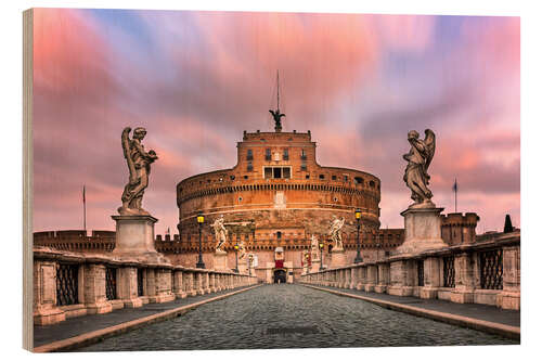 Quadro de madeira Ponte Sant'Angelo and Castel Sant'Angelo