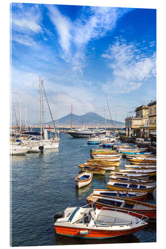 Acrylic print Port of Naples and Mount Vesuvius