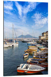 Magnettafel Hafen von Neapel und der Vesuv
