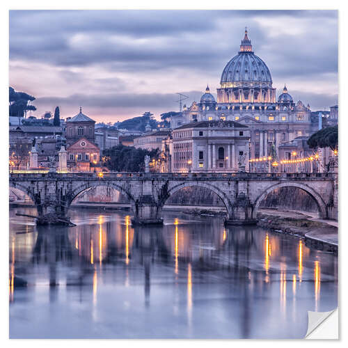 Selvklæbende plakat Rome at dusk