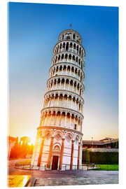 Acrylic print The leaning tower at dusk