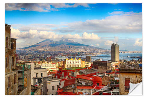 Naklejka na ścianę Naples and Mount Vesuvius