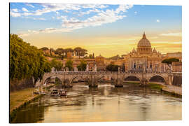 Cuadro de aluminio Saint Peter Basilica with Sant'Angelo Bridge