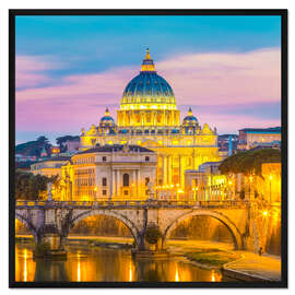 Gerahmter Kunstdruck Brücke von Hadrian und St Peter Kathedrale