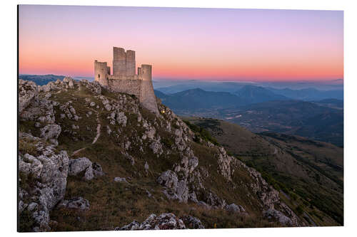 Alubild Rocca Calascio in der Abenddämmerung