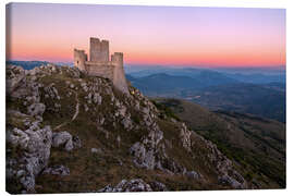 Canvas print Rocca Calascio at dusk