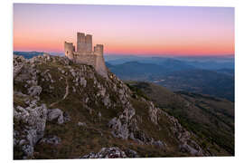 Foam board print Rocca Calascio at dusk