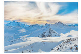 Foam board print Mountains with snow peaks