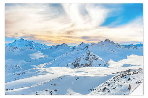 Wall sticker Mountains with snow peaks