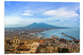 Foam board print Naples and Mount Vesuvius