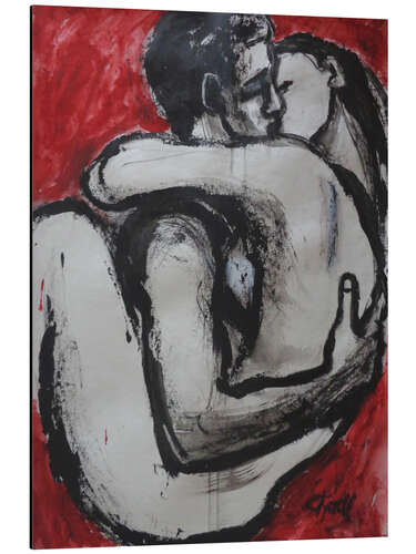 Tableau en aluminium Amoureux, dans tes bras I