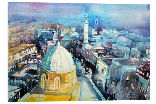 Foam board print Bethlehem, view from the Syrian Orthodox Church