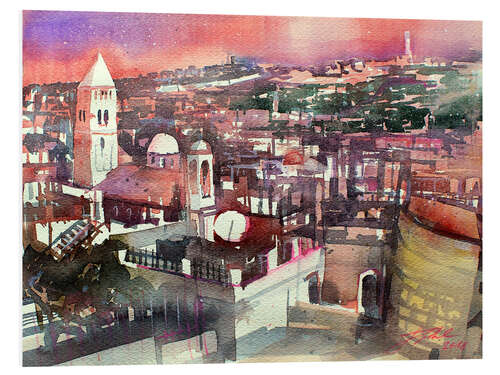 PVC print Jerusalem, Old Town with Church of the Redeemer