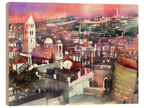 Cuadro de madera Jerusalem, Old Town with Church of the Redeemer