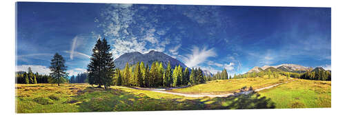 Akrylbillede 360 ° mountain panorama in the Wettersteingebirge south face with Mieminger chain