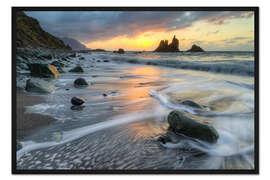 Gerahmter Kunstdruck Playa de Benijo, Teneriffa
