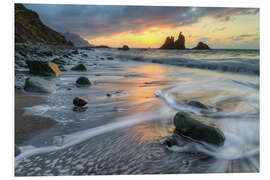 Hartschaumbild Playa de Benijo, Teneriffa