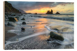 Holzbild Playa de Benijo, Teneriffa