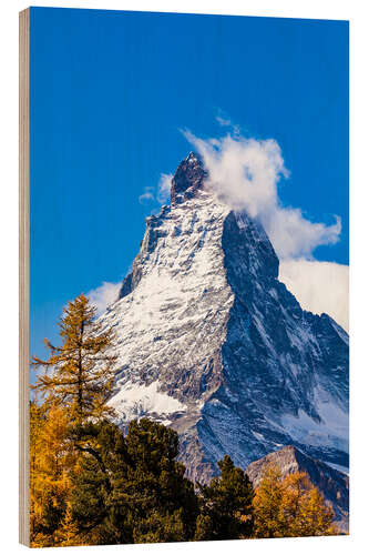 Holzbild Matterhorn in der Schweiz I