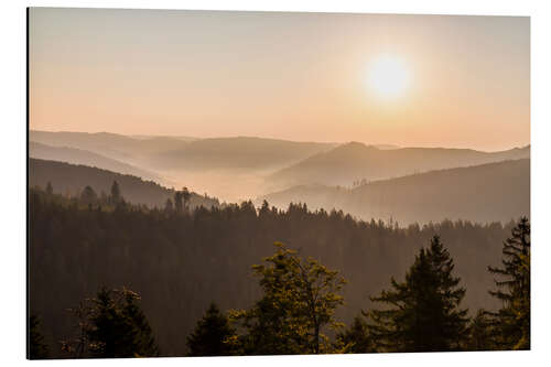 Quadro em alumínio Sunrise on the Schliffkopf in the Black Forest