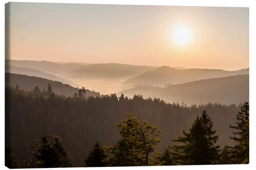 Canvas print Sunrise on the Schliffkopf in the Black Forest