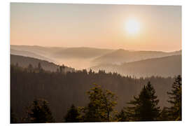 Foam board print Sunrise on the Schliffkopf in the Black Forest