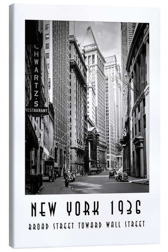 Canvas print Historic New York Broad Street to Wall Street