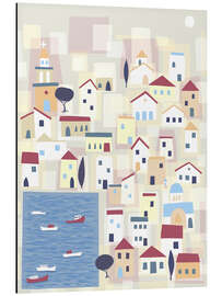 Magnettafel Bunte Häuser auf der Insel Chalki