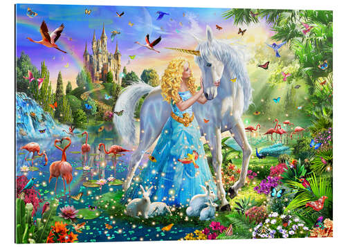 Gallery print The Princess, the unicorn and the castle