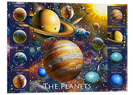 Foam board print Planets Names