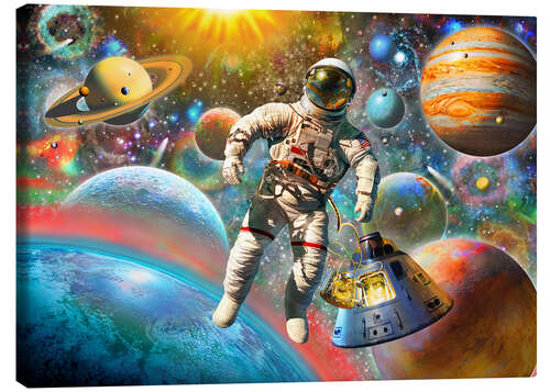 Canvas print Astronaut Floating in Space