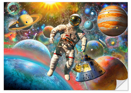 Wall sticker Astronaut Floating in Space