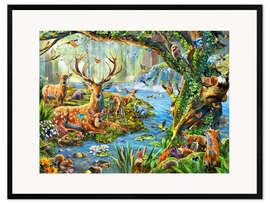 Plakat artystyczny premium w ramie Forest Life