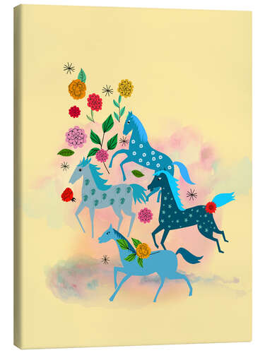 Canvas print Blue Horses