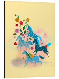 Magnettafel Blaue Pferde