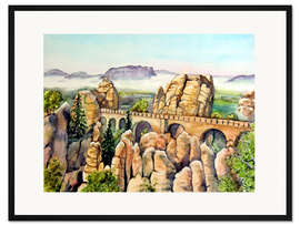 Gerahmter Kunstdruck Basteibrücke